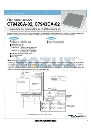 C7943CA-02 datasheet - Acquire digital X-ray image in real time and 170 & 176 mm diagonal size