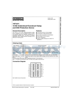 74F1071SCX_NL datasheet - 18-Bit Undershoot/Overshoot Clamp and ESD Protection Device