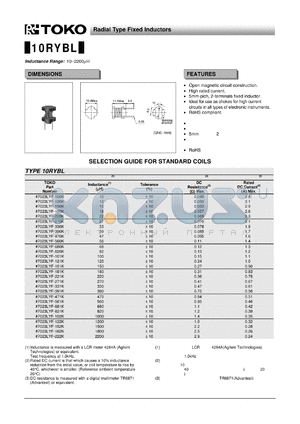 10RYBL datasheet - Radial Type Fixed Inductors