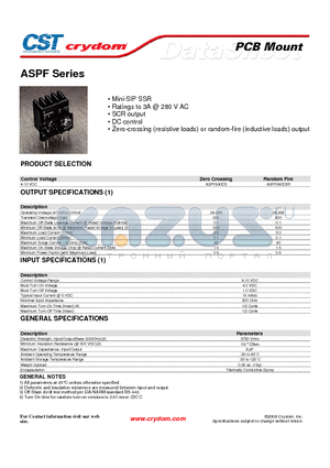 ASPF240D3R datasheet - PCB Mount
