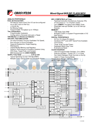 C8051F226 datasheet - Mixed-Signal 8KB ISP FLASH MCU