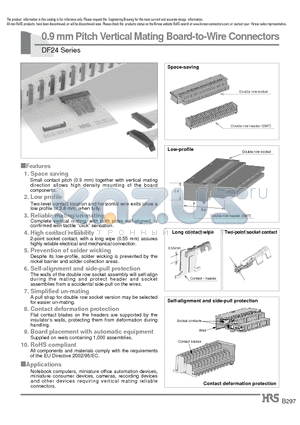 DF24A50DP-0.9PTB datasheet - 0.9 mm Pitch Vertical Mating Board-to-Wire Connectors
