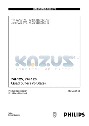 74F125 datasheet - Quad buffers 3-State
