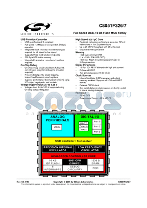 C8051F327 datasheet - Full Speed USB, 16 kB Flash MCU Family