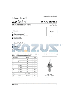 A16F100M datasheet - STANDARD RECOVERY DIODES