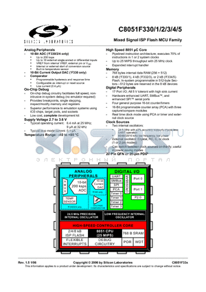 C8051F333-GM datasheet - Mixed Signal ISP Flash MCU Family