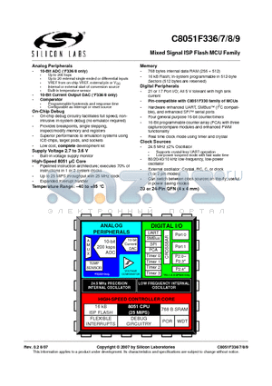 C8051F338-GM datasheet - Mixed Signal ISP Flash MCU Family