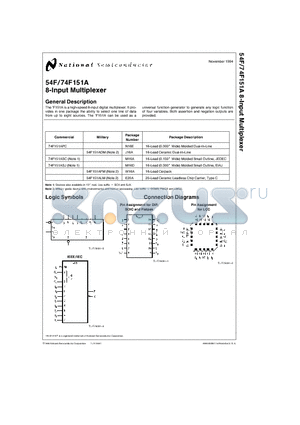 74F151ASC datasheet - 8-Input Multiplexer