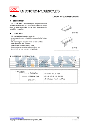 51494L-D16-T datasheet - LINEAR INTEGRATED CIRCUIT