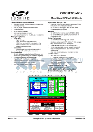 C8051F808-GM datasheet - Mixed Signal ISP Flash MCU Family