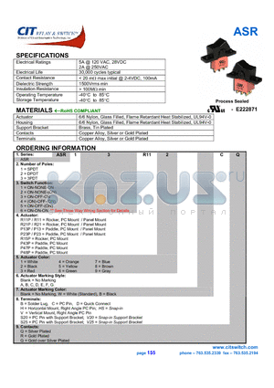 ASR11P47P datasheet - CIT SWITCH