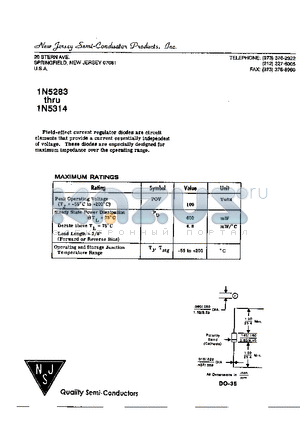 1N5293 datasheet - current regulator diodes are circuit elements that provide a current essentially independent of voltage