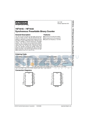 74F161APCX datasheet - Synchronous Presettable Binary Counter
