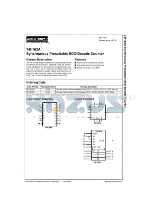 74F162A datasheet - Synchronous Presettable BCD Decade Counter