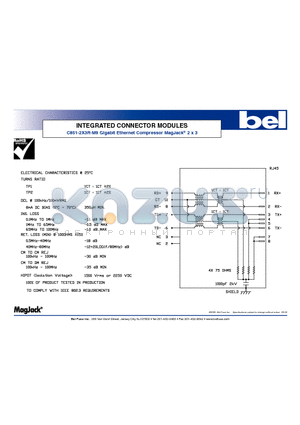 C851-2X3R-M9 datasheet - INTEGRATED CONNECTOR MODULES Gigabit Ethernet Compressor MagJack 2 x 3