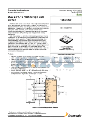 10XS4200 datasheet - Dual 24 V, 10 mOhm High Side Switch
