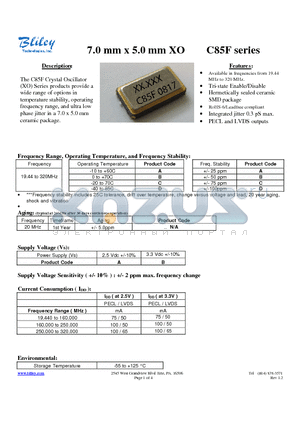 C85FABBA datasheet - 7.0 mm x 5.0 mm XO