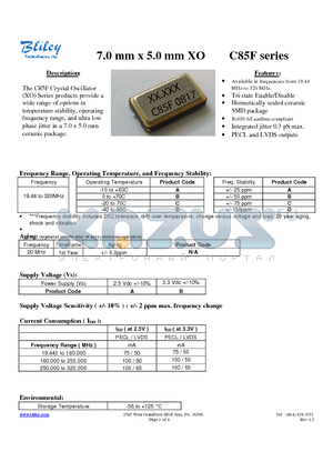 C85F datasheet - 7.0 mm x 5.0 mm XO