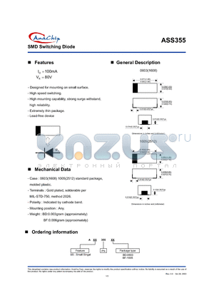 ASS355BD datasheet - SMD Switching Diode