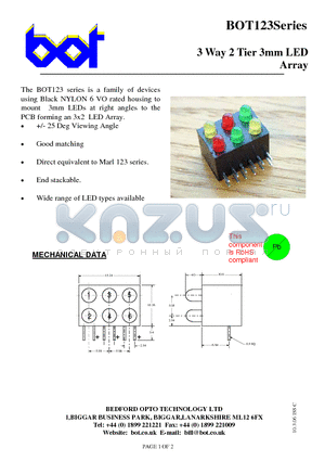 BOT123 datasheet - 3 Way 2 Tier 3mm LED Array