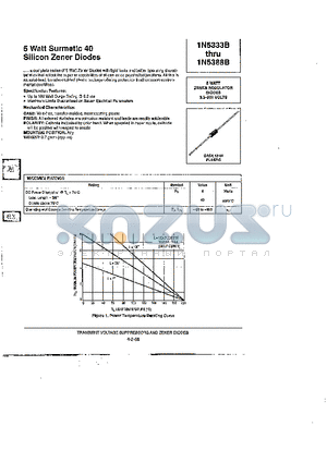 1N5335B datasheet - 5 Watt Surmetic 40 Silicon Zener Diodes