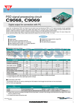 C9069 datasheet - PSD signal processing circuit