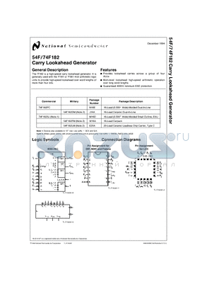 74F182SJ datasheet - Carry Lookahead Generator