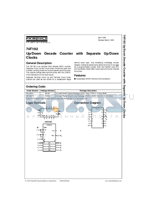 74F192SJ datasheet - Up/Down Decade Counter with Separate Up/Down Clocks