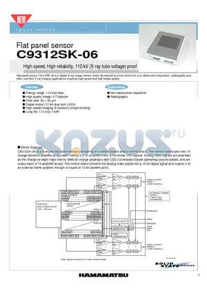 C9312SK-06 datasheet - Flat panel sensor High-speed, High reliability, 110 kV (X-ray tube voltage) proof