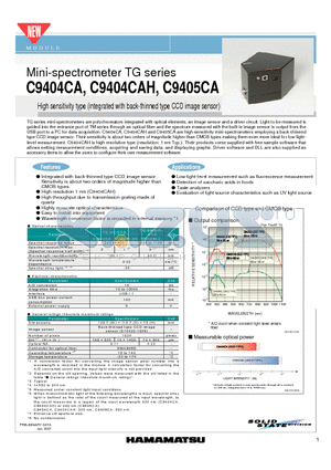 C9404CAH datasheet - Mini-spectrometer TG series