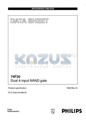 74F20 datasheet - Dual 4-input NAND gate