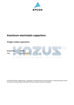 B43890A4686M003 datasheet - Aluminum electrolytic capacitors