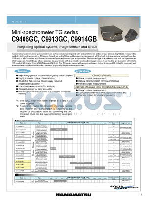 C9914GB datasheet - Integrating optical system, image sensor and circuit