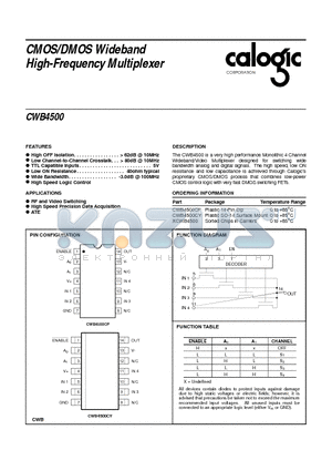 CWB4500 datasheet - CMOS/DMOS Wideband High-Frequency Multiplexer