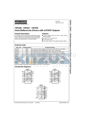 74F244SC datasheet - Octal Buffers/Line Drivers with 3-STATE Outputs