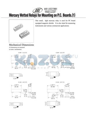 51W-1E31 datasheet - MERCURY WETTED RELAYS FOR MOUNTING ON P.C. BOARDS.