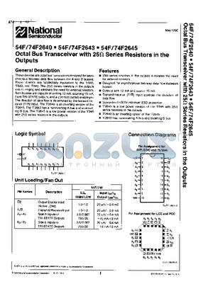 74F2643PCQR datasheet - Octal Bus Transceiver with 25Y Series Resistors in the Output