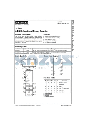 74F269SC datasheet - 8-Bit Bidirectional Binary Counter