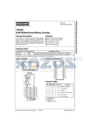 74F269SPC datasheet - 8-Bit Bidirectional Binary Counter