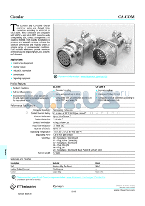 CA-COM datasheet - Construction Equipment Electric Vehicle