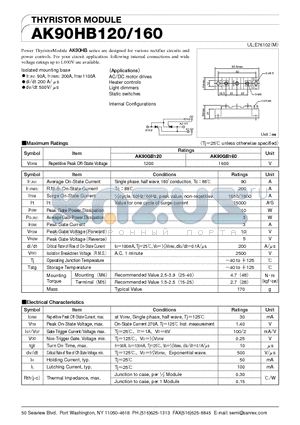 AK90HB120 datasheet - THYRISTOR MODULE