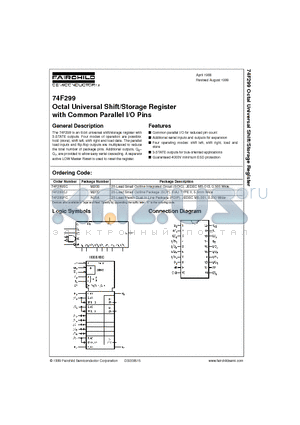 74F299 datasheet - Octal Universal Shift/Storage Register with Common Parallel I/O Pins