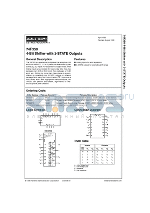 74F350SC datasheet - 4-Bit Shifter with 3-STATE Outputs