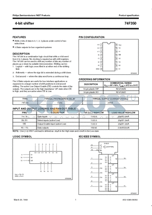 74F350 datasheet - 4-bit shifter