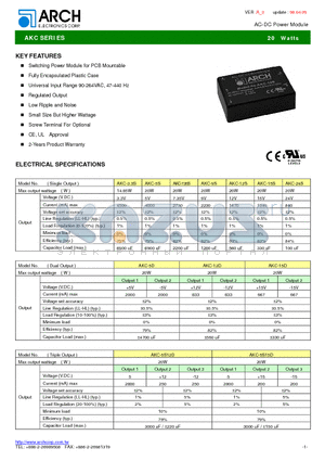 AKC-5S datasheet - AC-DC Power Module