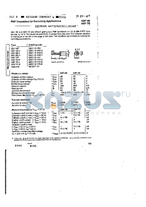 ASY48 datasheet - PNP TRANSISTORS FOR SWITCHING APPLICATIONS