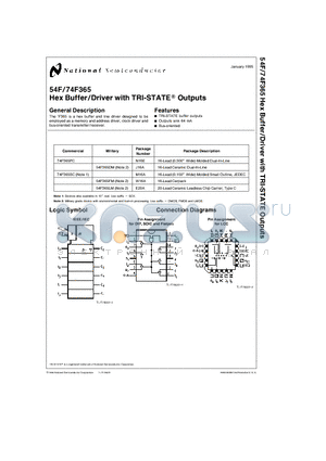 74F365LCQB datasheet - Hex Buffer/Driver with TRI-STATE Outputs