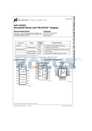 74F365FMQB datasheet - Hex Buffer/Driver with TRI-STATE Outputs