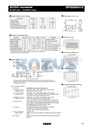 BP5035A12 datasheet - AC100V input, −12V/200mA output