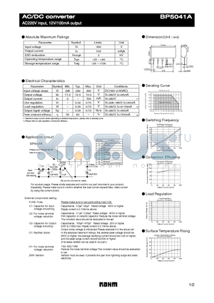 BP5041A datasheet - AC220V input, 12V/100mA output
